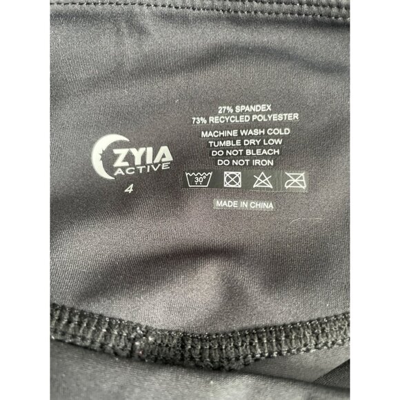 Zyia Active Leggings Women’s 4 Black Reflective Active Tights Mesh‎ Panels - Picture 2 of 5